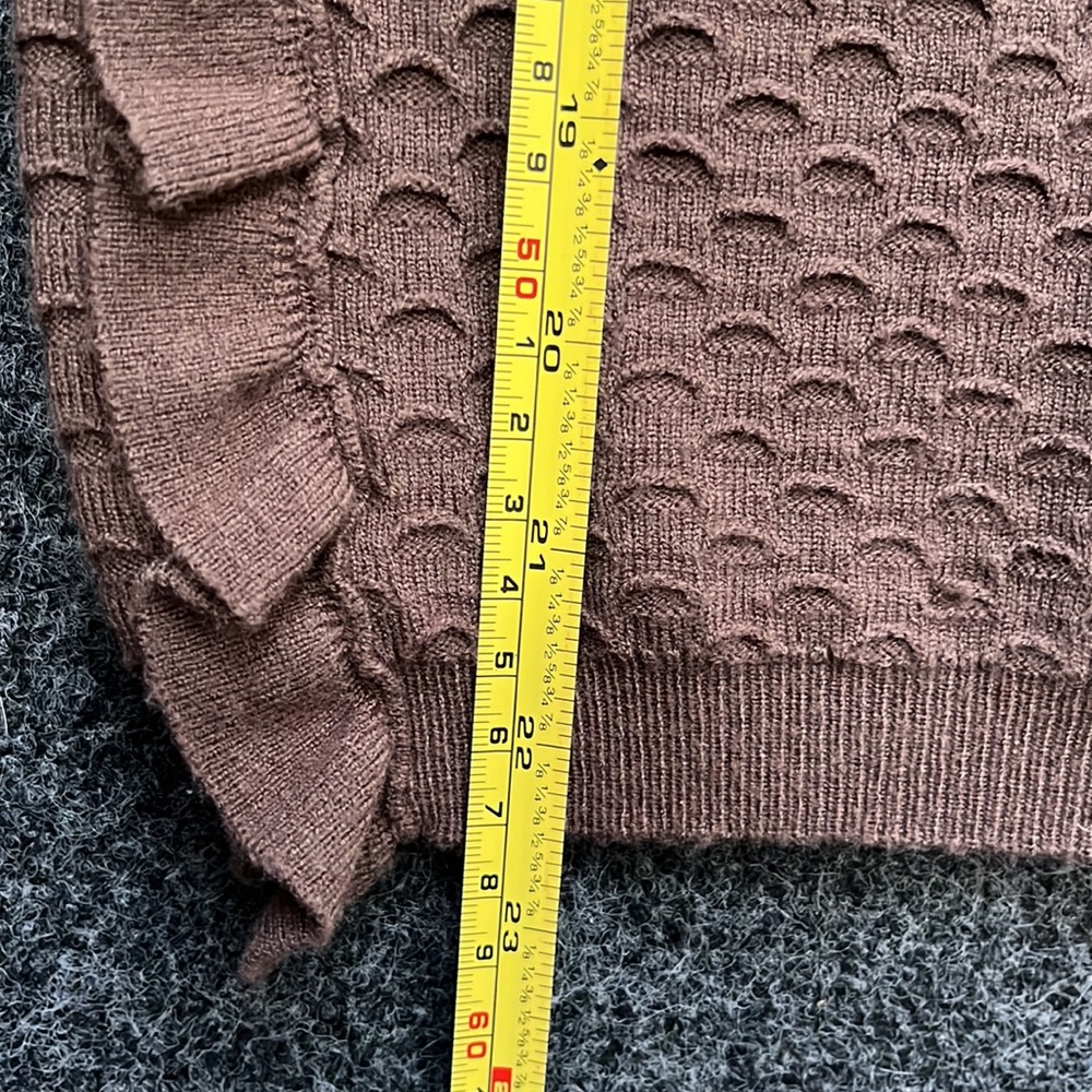 Anthropology Sz XS satin like puff sleeve sweater very soft EUC - Picture 7 of 9